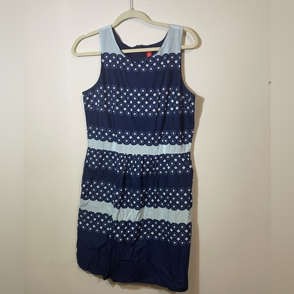 Izod Dress Sleeveless Women's Sheath Size 6 Lined 100% Cotton Blue‎ Back Zipper - Picture 1 of 9